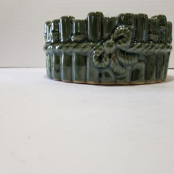 Vintage ceramic glazed bamboo flower holder B-641 (5.1350) - Picture 7 of 16